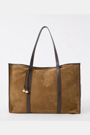 Sandro Shopper van kalfssuède met kalfsleren details