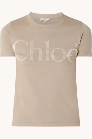 Chloé Chloé T-shirt met flock logoprint