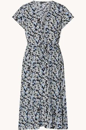 Rails Kiki midi jurk met bloemenprint en strikceintuur