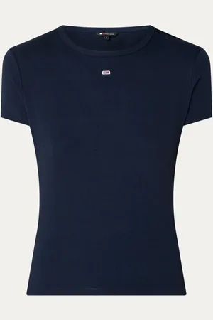Tommy Hilfiger T-shirt met ribstructuur en logoborduring