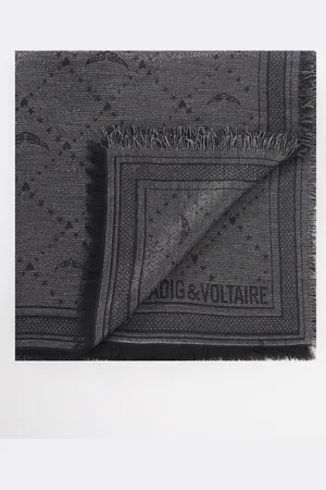 Zadig & Voltaire Glenn sjaal met logoprint 73 x 73 cm