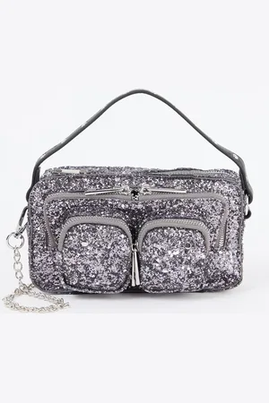 Nunoo Helena handtas met glitter en afneembare schouderriem