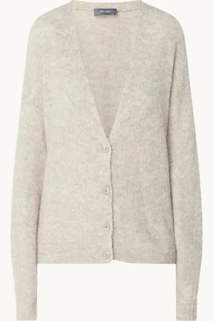 Mos Mosh MMThora fijngebreid vest in alpaca wolblend met ballonmouw
