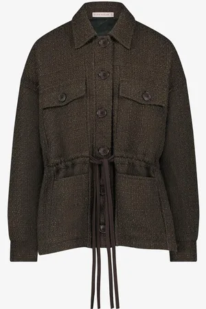 Studio Anneloes Desiree jack met tweed-look en trekkoord