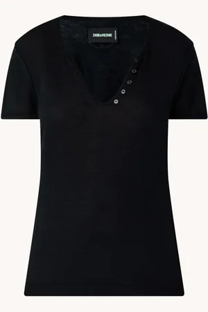 Zadig & Voltaire Celsy T-shirt van kasjmier met V-hals