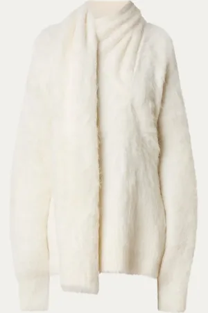 Totême Grofgebreide trui in alpaca wolblend met sjaalkraag