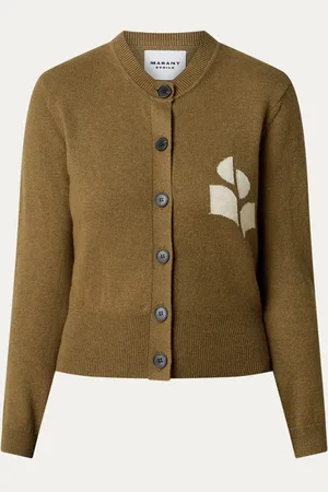 Isabel Marant Mazarine fijngebreid vest in wolblend met ingebreid logo