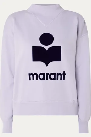 Isabel Marant Moby sweater met opstaande kraag en flock logoprint