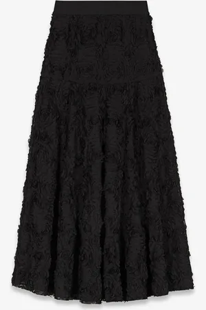 Maje Semi-transparante maxi rok met structuur