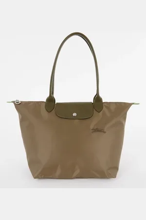 Longchamp Le Pliage Green schoudertas L met leren details