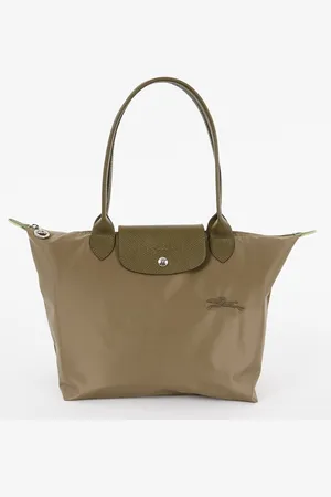 Longchamp Le Pliage Green schoudertas M met leren details
