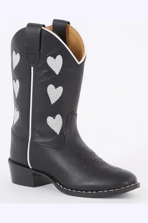 Bootstock Hearts cowboylaars van leer met borduring