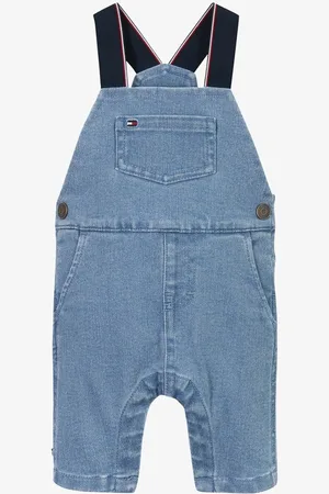 Tommy Hilfiger Straight fit tuinbroek van denim met steekzakken