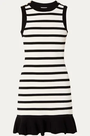 Sandro Mini jurk met streepprint en sierknopen