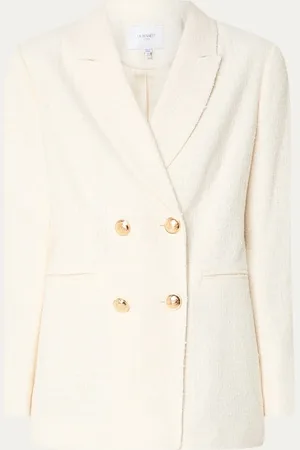 L.K. Bennett Mariner double-breasted blazer met tweed-look