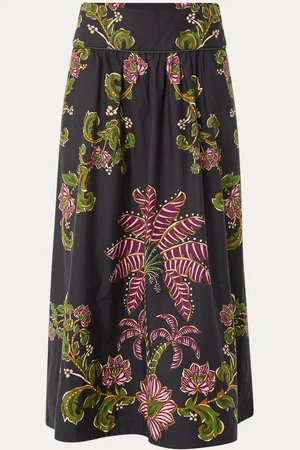 Farm Rio Ravenala midi rok met bloemenprint en steekzakken