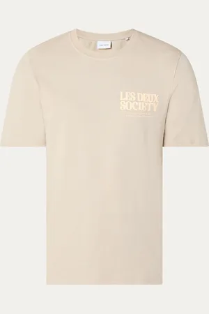 Les Deux T-shirt met logo- en backprint