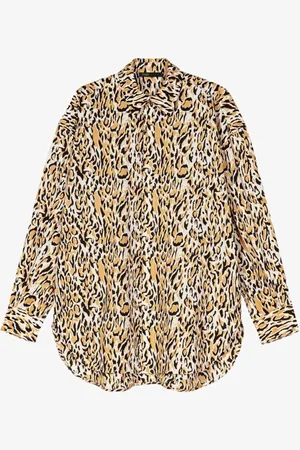 Maje Oversized blouse met panterprint