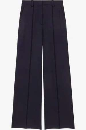 Maje High waist wide fit pantalon in scheerwolblend