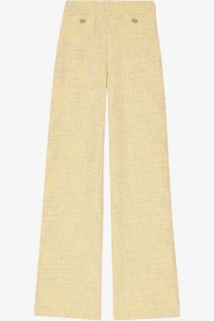 Maje Md waist wide fit pantalon van bouclé