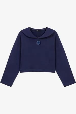 Maje Sweater met borduring en Peter Pan-kraag