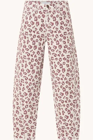 BY-BAR Begum high waist loose fit jeans met panterprint