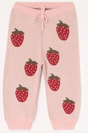 Konges Sløjd Lapis fijngebreide tapered fit broek met ingebreid patroon
