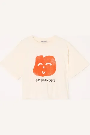 Bobo Choses Joyful Face T-shirt van biologisch katoen