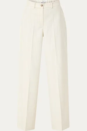 Dante 6 Lune high waist straight fit pantalon met krijtstreep
