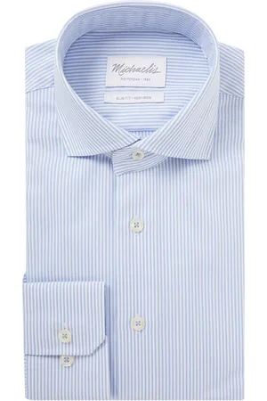 Michaelis Slim fit strijkvrij overhemd met streepprint