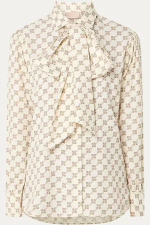 Josh V Sydney blouse met logoprint en sjaalkraag