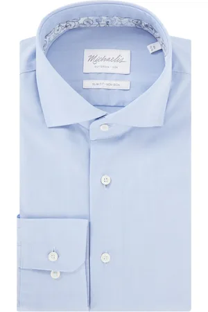 Michaelis Slim fit strijkvrij overhemd met cut away kraag