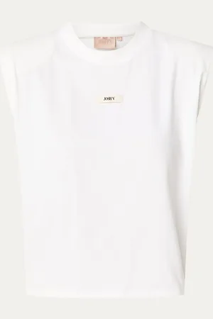 Josh V Sue T-shirt met schoudervulling en logo