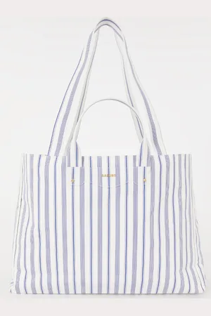 Sandro Shopper van canvas met streepprint