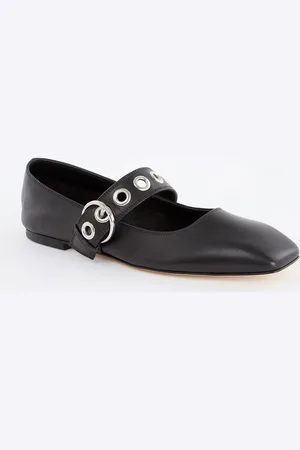 Aeyde Uma Eyelet ballerina van leer