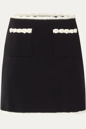 Sandro Fijngebreide minirok met crochet details