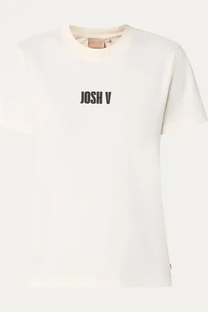 Josh V Dorie T-shirt van biologisch katoen met logo- en backprint