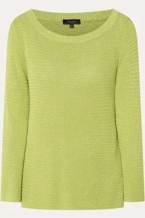 Claudia Sträter Fijngebreide pullover met lurex en boothals