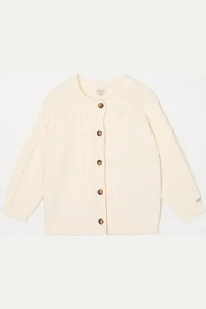 Donsje Cleo kabelgebreid vest met ronde hals