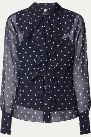 L.K. Bennett Hester semi-transparante blouse met stippenprint
