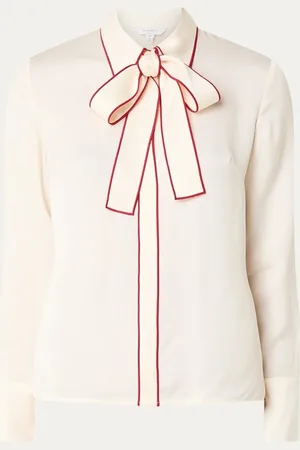 L.K. Bennett Elisa blouse van crêpe met sjaalkraag