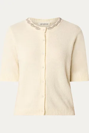 Sofie Schnoor Ellery fijngebreid vest in alpaca wolblend met strass