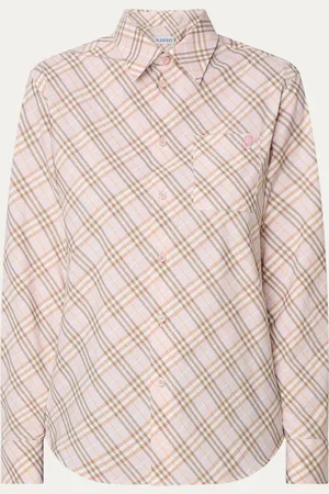 Burberry Blouse met ruitdessin en borstzak