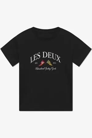 Les Deux Ivy League T-shirt van biologisch katoen met logoprint