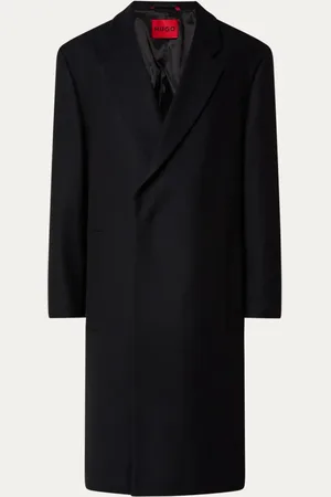 HUGO BOSS Makyo mantel in scheerwolblend met steekzakken