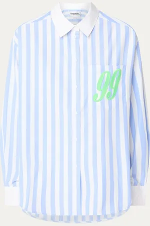 Essentiel Antwerp Halibut blouse met streepprint en borduring