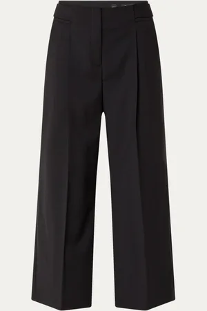 HUGO BOSS Tamania loose fit pantalon van scheerwol met steekzakken