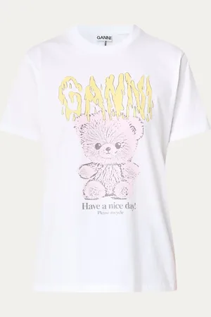 Ganni T-shirt van biologisch katoen met logoprint