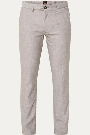 HUGO BOSS Slim fit chino in linnenblend met steekzakken