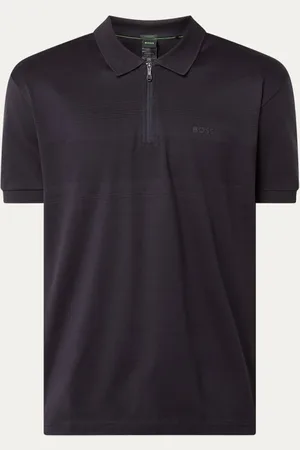 HUGO BOSS Philix Pima regular fit polo met halve rits en logo